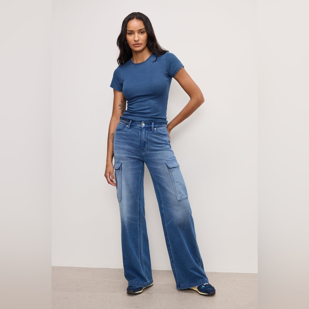 Good American Jeanius Cargo Skate jeans